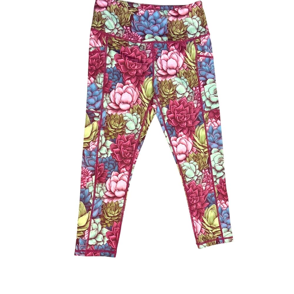 Constantly Varied Gear Succa For Plants Print Leggings Size Small with 2 Pockets